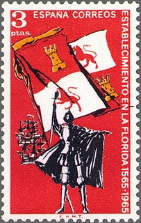 ESPAÑA 1965 1674 Sello Nuevo Centenario Fundación San Agustín Florida Espana Spain Espagne Spagna Spanje Spanien 